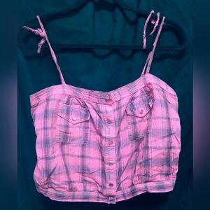 Kimchi & Blue Pink crop top with pockets